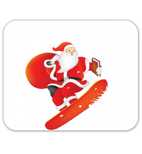 Коврик для мышки "Санта на сноуборде"