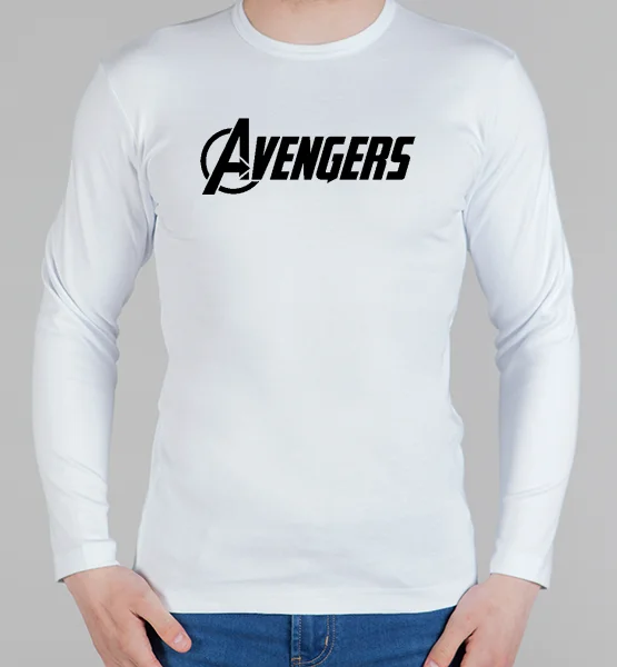 Мужской лонгслив "Мстители (Avengers) надпись"