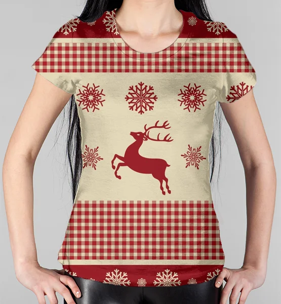 Женская 3D футболка "3D олени "